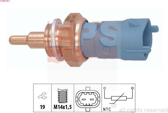 EPS 1.830.411 - Sonde de température, liquide de refroidissement cwaw.fr