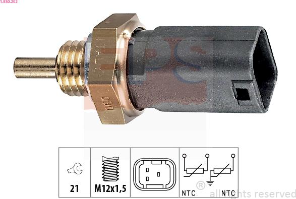 EPS 1.830.252 - Sonde de température, liquide de refroidissement cwaw.fr