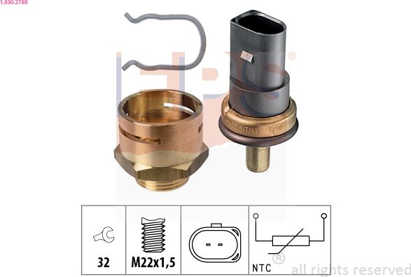 EPS 1.830.278K - Sonde de température, liquide de refroidissement cwaw.fr