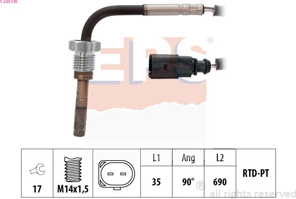 EPS 1.220.145 - Capteur, température des gaz cwaw.fr