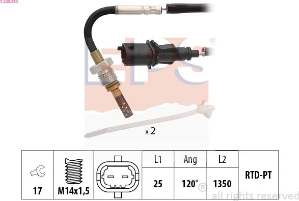 EPS 1.220.230 - Capteur, température des gaz cwaw.fr