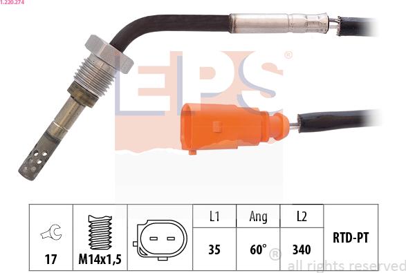 EPS 1.220.274 - Capteur, température des gaz cwaw.fr
