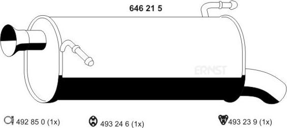 ERNST 646215 - Silencieux arrière cwaw.fr