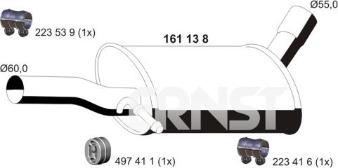 ERNST 161138 - Silencieux central cwaw.fr