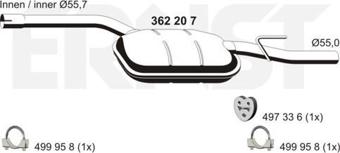 ERNST 362207 - Silencieux central cwaw.fr