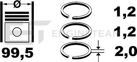 ET Engineteam R4000700 - Jeu de segments de pistons cwaw.fr