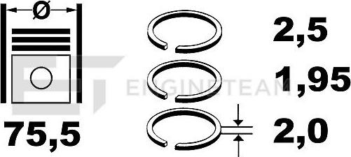 ET Engineteam R1009350 - Jeu de segments de pistons cwaw.fr