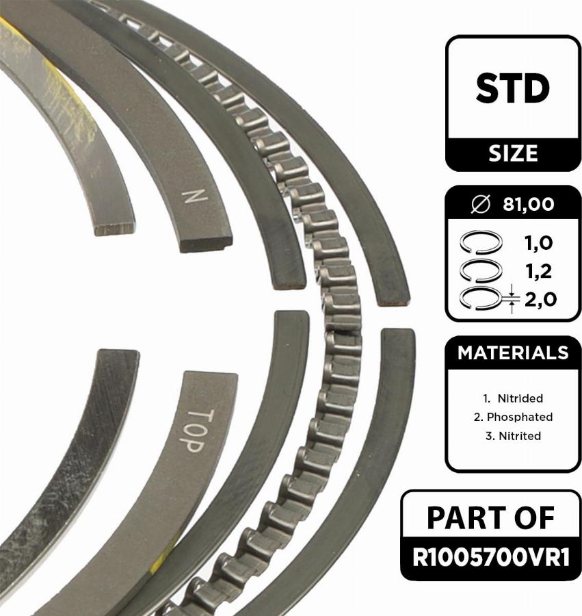 ET Engineteam R1005700VR1 - Jeu de segments de pistons cwaw.fr