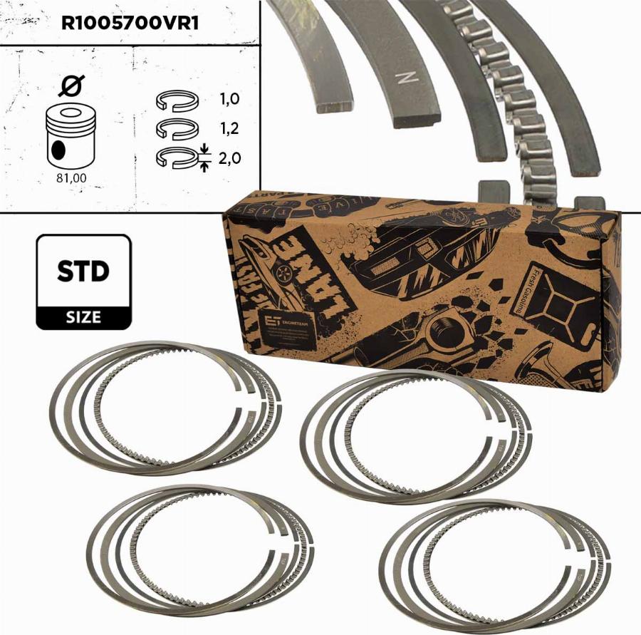 ET Engineteam R1005700VR1 - Jeu de segments de pistons cwaw.fr