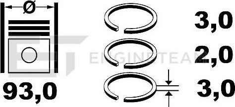 ET Engineteam R1001300 - Jeu de segments de pistons cwaw.fr