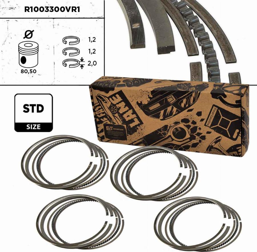 ET Engineteam R1003300VR1 - Jeu de segments de pistons cwaw.fr