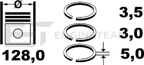 ET Engineteam R1002800 - Jeu de segments de pistons cwaw.fr