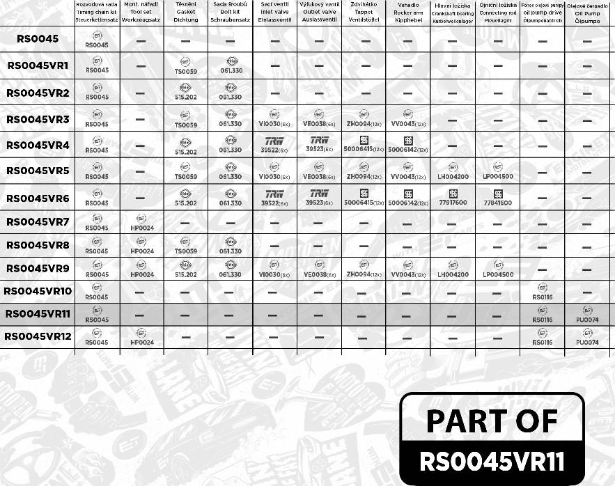 ET Engineteam RS0045VR11 - Kit de distribution par chaîne cwaw.fr