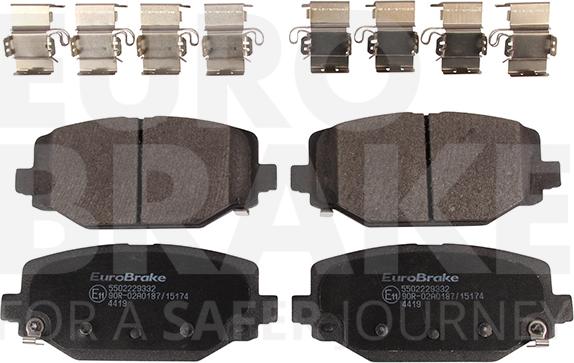 Eurobrake 5502229332 - Kit de plaquettes de frein, frein à disque cwaw.fr