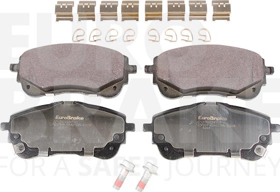 Eurobrake 55022245121 - Kit de plaquettes de frein, frein à disque cwaw.fr