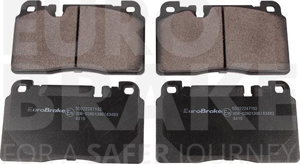 Eurobrake 55022247132 - Kit de plaquettes de frein, frein à disque cwaw.fr