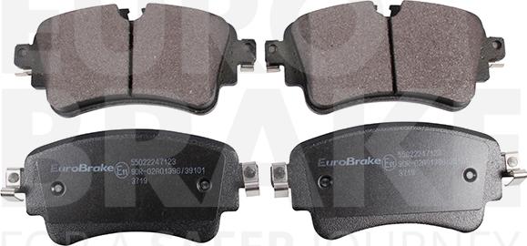 Eurobrake 55022247123 - Kit de plaquettes de frein, frein à disque cwaw.fr