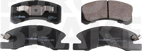 Eurobrake 5502225114 - Kit de plaquettes de frein, frein à disque cwaw.fr