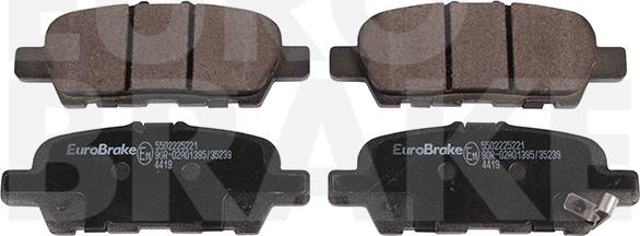 Eurobrake 5502225221 - Kit de plaquettes de frein, frein à disque cwaw.fr