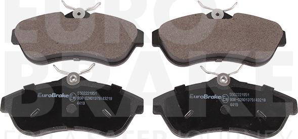 Eurobrake 5502221951 - Kit de plaquettes de frein, frein à disque cwaw.fr