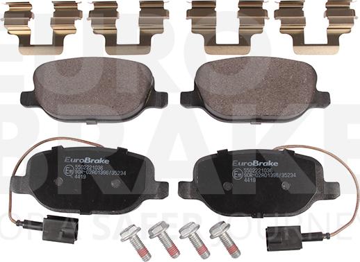 Eurobrake 5502221036 - Kit de plaquettes de frein, frein à disque cwaw.fr