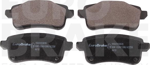 Eurobrake 5502223976 - Kit de plaquettes de frein, frein à disque cwaw.fr