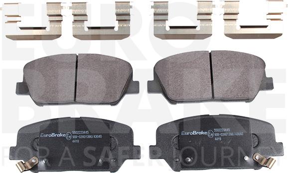 Eurobrake 5502223445 - Kit de plaquettes de frein, frein à disque cwaw.fr