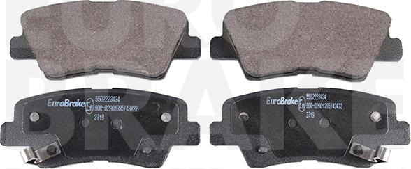 Eurobrake 5502223434 - Kit de plaquettes de frein, frein à disque cwaw.fr