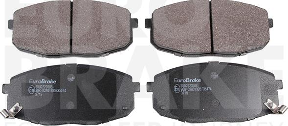 Eurobrake 5502223506 - Kit de plaquettes de frein, frein à disque cwaw.fr