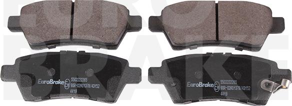 Eurobrake 5502222265 - Kit de plaquettes de frein, frein à disque cwaw.fr