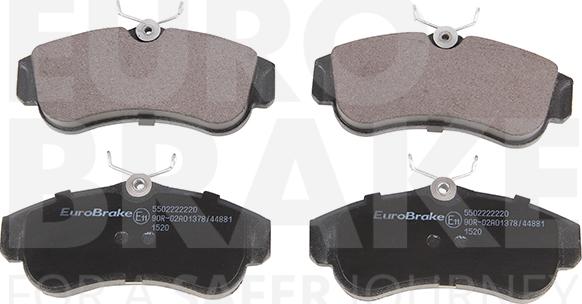 Eurobrake 5502222220 - Kit de plaquettes de frein, frein à disque cwaw.fr