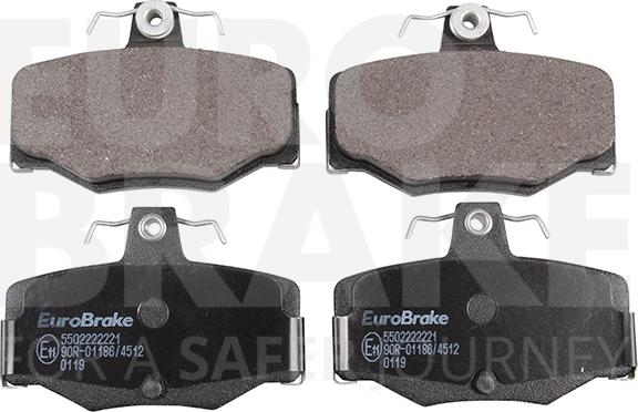 Eurobrake 5502222221 - Kit de plaquettes de frein, frein à disque cwaw.fr