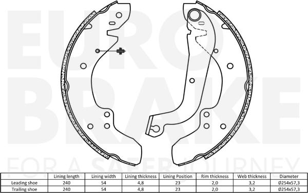 Eurobrake 58492799374 - Jeu de mâchoires de frein cwaw.fr