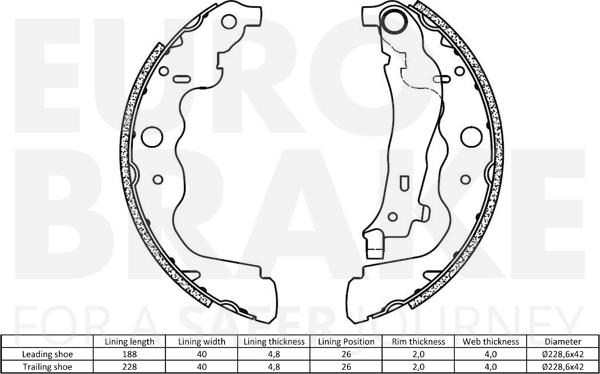 Eurobrake 58492739787 - Jeu de mâchoires de frein cwaw.fr