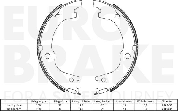 Eurobrake 58492734845 - Jeu de mâchoires de frein cwaw.fr