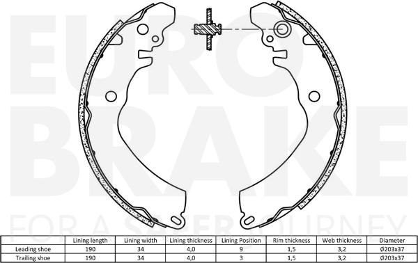 Eurobrake 58492730568 - Jeu de mâchoires de frein cwaw.fr