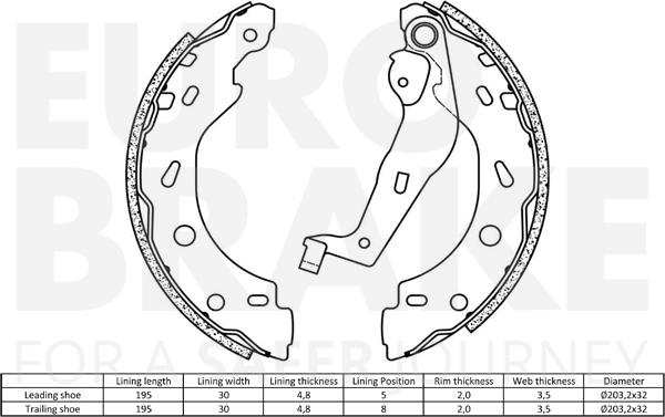 Eurobrake 58492733671 - Jeu de mâchoires de frein cwaw.fr