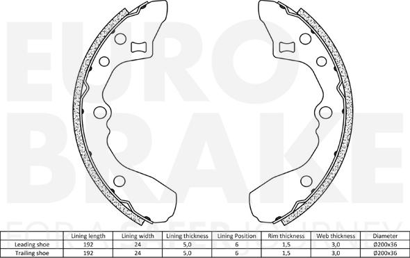 Eurobrake 58492732434 - Jeu de mâchoires de frein cwaw.fr