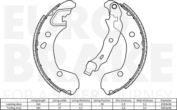 Eurobrake 58492722693 - Jeu de mâchoires de frein cwaw.fr