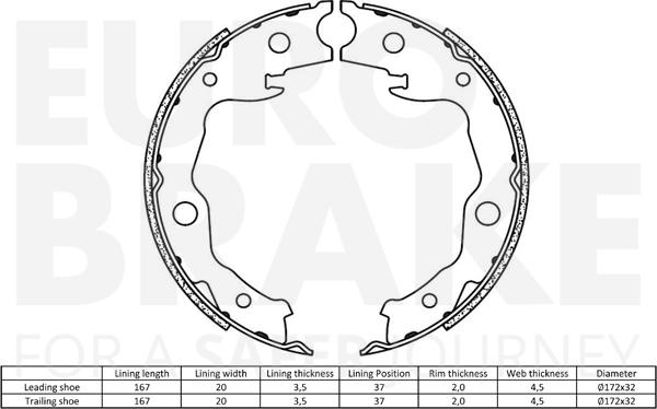 Eurobrake 58492722777 - Jeu de mâchoires de frein cwaw.fr