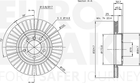 Eurobrake 5815341543 - Disque de frein cwaw.fr