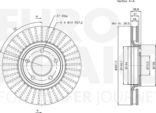 Eurobrake 5815319312 - Disque de frein cwaw.fr