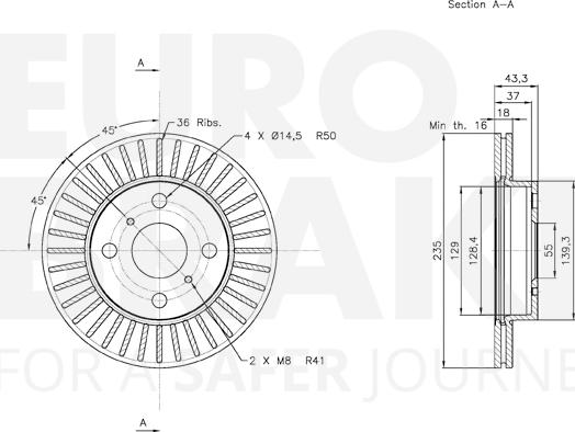 Eurobrake 58153145100 - Disque de frein cwaw.fr