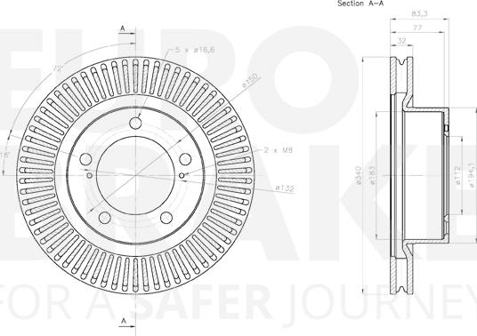 Eurobrake 58153145171 - Disque de frein cwaw.fr