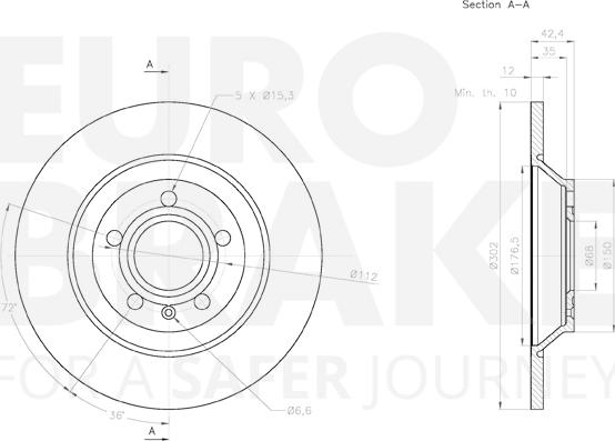 Eurobrake 58153147148 - Disque de frein cwaw.fr