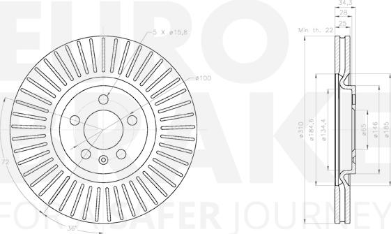 Eurobrake 58153147165 - Disque de frein cwaw.fr