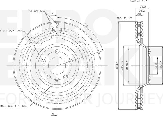 Eurobrake 58153147108 - Disque de frein cwaw.fr