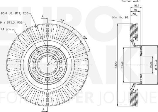 Eurobrake 58153447107 - Disque de frein cwaw.fr