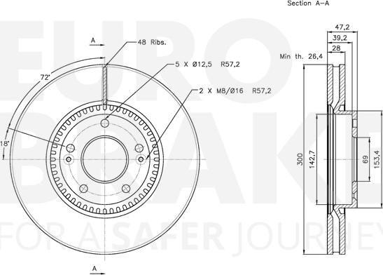 Eurobrake 5815313422 - Disque de frein cwaw.fr