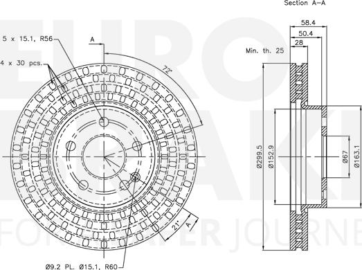 Eurobrake 5815313375 - Disque de frein cwaw.fr